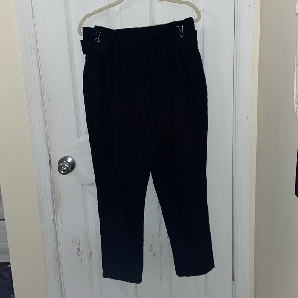 Black Paper Bag Waist Trousers